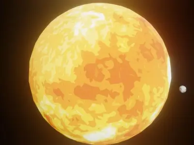 Stylized Solar System 2k 4k 8k Textures 25 Sci-Fi Music Tracks Low-poly 3D model