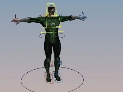 Green Lantern Injustice God Among Us Rigged Low-poly 3D model