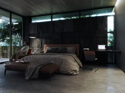 Minimal Forest House scene 3D model