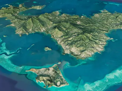 Mayotte islands 3d model terrain Low-poly 3D model