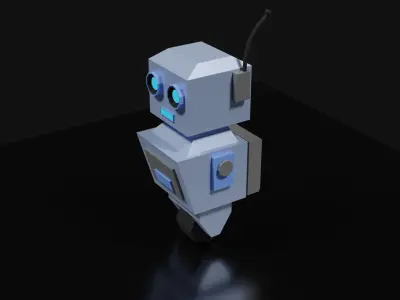 Lowpoly Supporter Robot Low-poly 3D model
