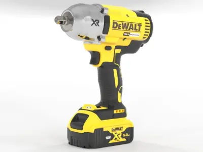 DEWALT DCF899P2 18 V 5 Ah Cordless Impact Wrench Low-poly 3D model