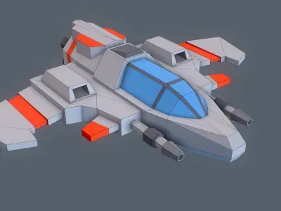 Sci-fi Spaceships constructor low poly pack Low-poly 3D model