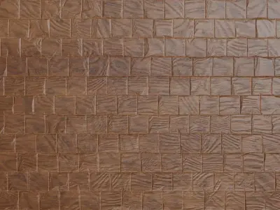 High-Gloss Natural Wood Block Parquet PBR Texture