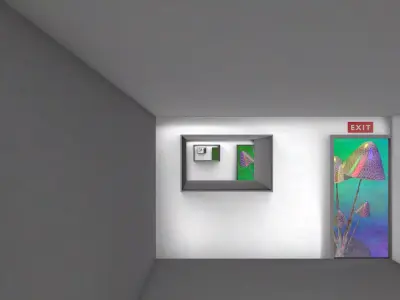 GummaUmma empty hallway with door Free low-poly 3D model