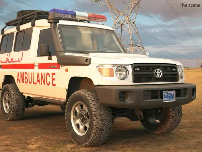  Toyota Land Cruiser 78 Emergency Ambulance White Rigged 