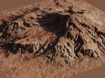 Realistic Fluvial 3d Terrain Environment PBR  Low-poly 3D model