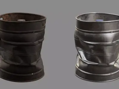 Crushed Keg 02 3D model