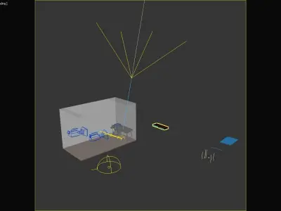 Wooden Old Table With Drawers Free 3D model