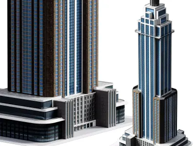 Skyscraper01 NewYork-Style Low-poly 3D model