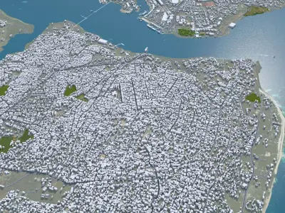 Mombasa Kenya 30km Low-poly 3D model