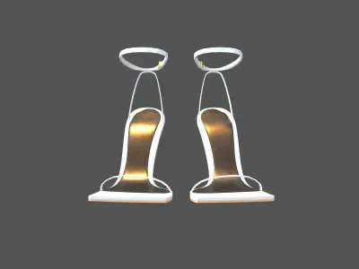 Square Toe Leather Sandals v1 005 Low-poly 3D model