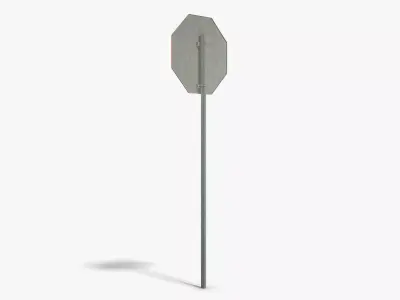 Stop Sign Low-poly 3D model 4