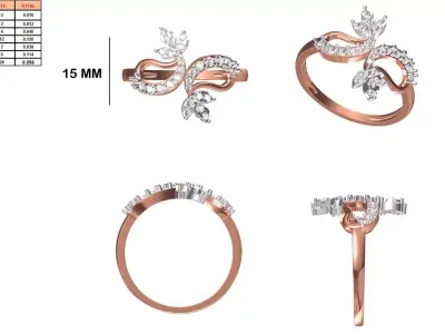 Ladies-Elegant Stone Rings For Womens 14 3D print model