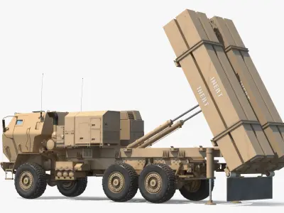  Tactical Air Defense Launcher Vehicle Sand Simplified 