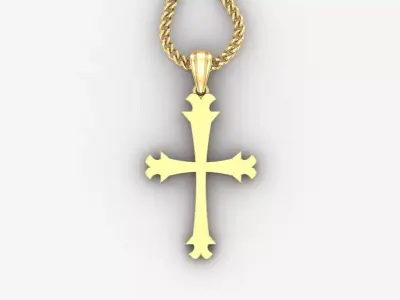 Light Gold 18K Cross Pendant 1CP025 3D print model