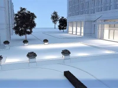 Hotel Exterior 3D model