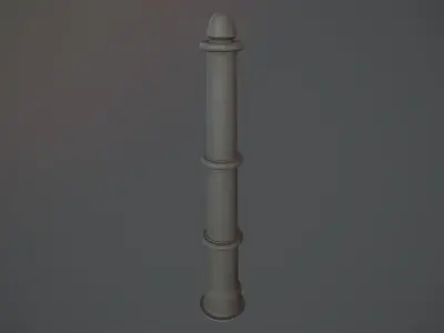 Barrier Bollard pack 5 Gray v3 Low-poly 3D model