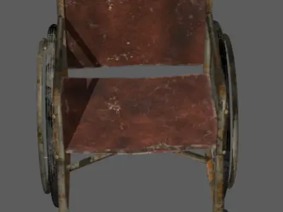 Old wheelchair Low-poly 3D model