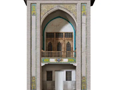 old islamic turkish arch set 136 Low-poly 3D model