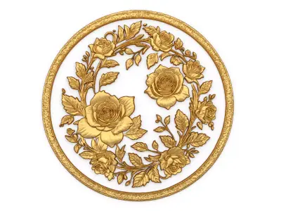 Classic circular carved decor ornament 14 3D print model purchase