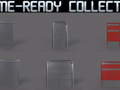 PBR Industrial Doors 3D Model Pack