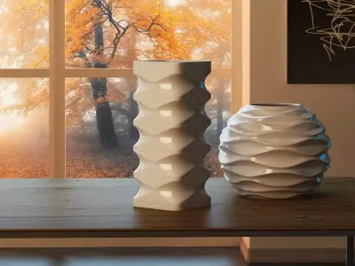 White Ceramic Set 01 3D model