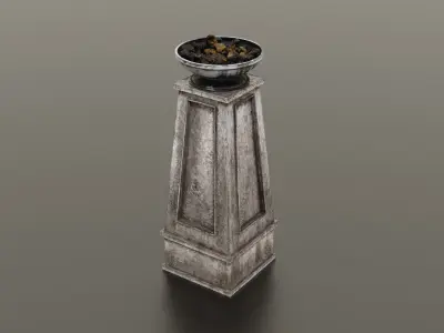 Fire column Low-poly 3D model