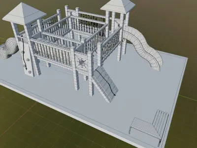 Child playground lowpoly Low-poly 3D model