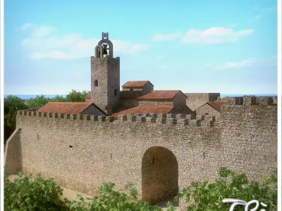 WALLED MEDIEVAL TOWN 3D model