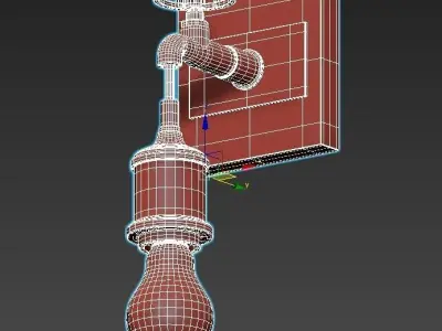 soldcliff wall light with brass and glass bulb 3D model