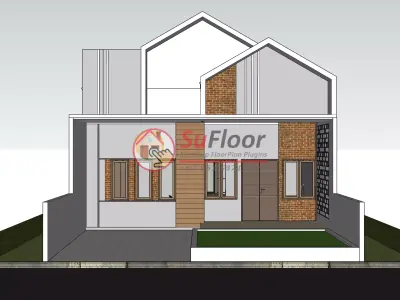 House 8x22m code 630 - Sketchup 3D model 3D model 3D model