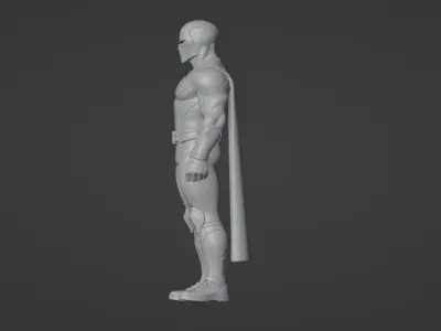 superhero white  Low-poly 3D model