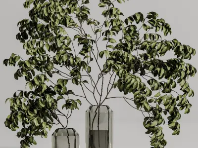 plants bouquet vase 47 3D model