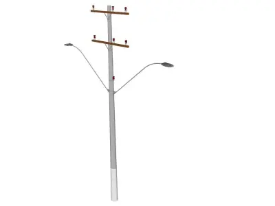 Concrete Lamp Post - Light Pole - Light Post - Street Light 26 3D model