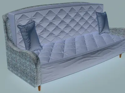 Vintage smooth Sofa 3D model