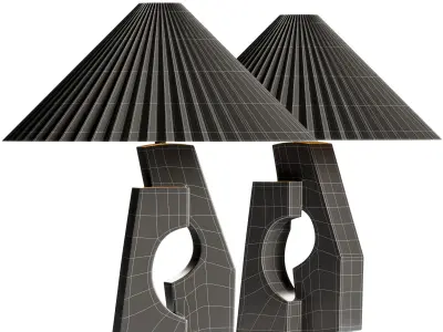 Ruins Black  Cream Sculptural Table Lamps 3D model