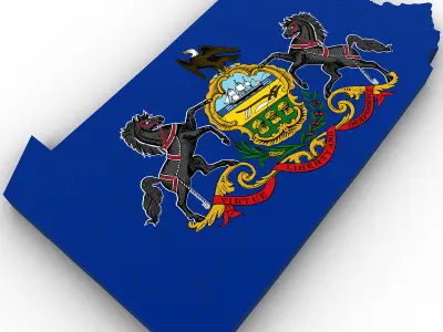 Pennsylvania Political Map 3D model