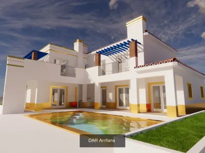 Traditional houses with roof tiles collection 3D Model Pack