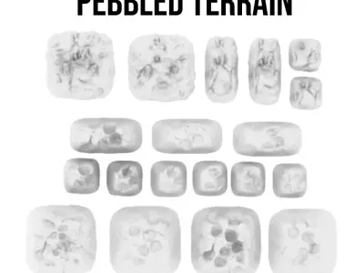 Various Cratered Pebbled Terrain 3D print model