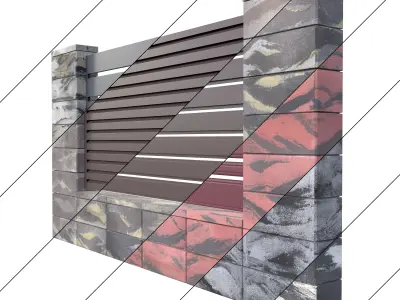 stone fence 3D model