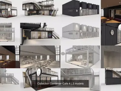 Collection Container Cafe 4 3D Model Pack