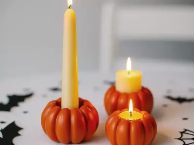 Pumpkin Candle Holder  Halloween Decor 3D print model
