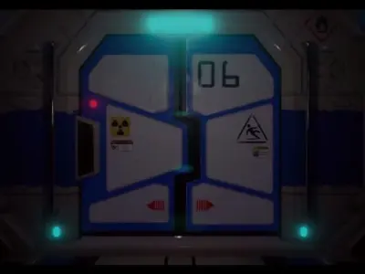 Sci-fi Door Low-poly 3D model shop