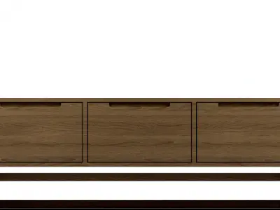 Wooden Light Frame Sideboard - Cabinet - Side Table Free 3D model