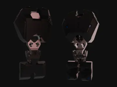 robotic skeleton torso scifi alien  3D model