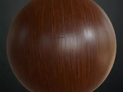 Polished Mahogany Wood Planks PBR Seamless Texture