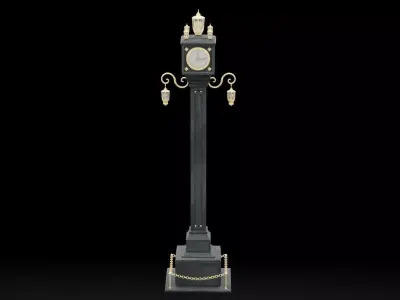 Fancy Street Clock Low-poly 3D model purchase