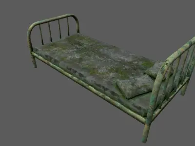 old bed Low-poly 3D model