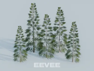 Christmas Tree Pack Blender Low-poly 3D model